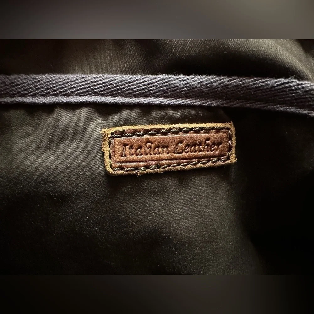 Lucky Brand Brown Italian Leather Shoulder Bag Double Handle Fold Over Closure - Picture 5 of 16